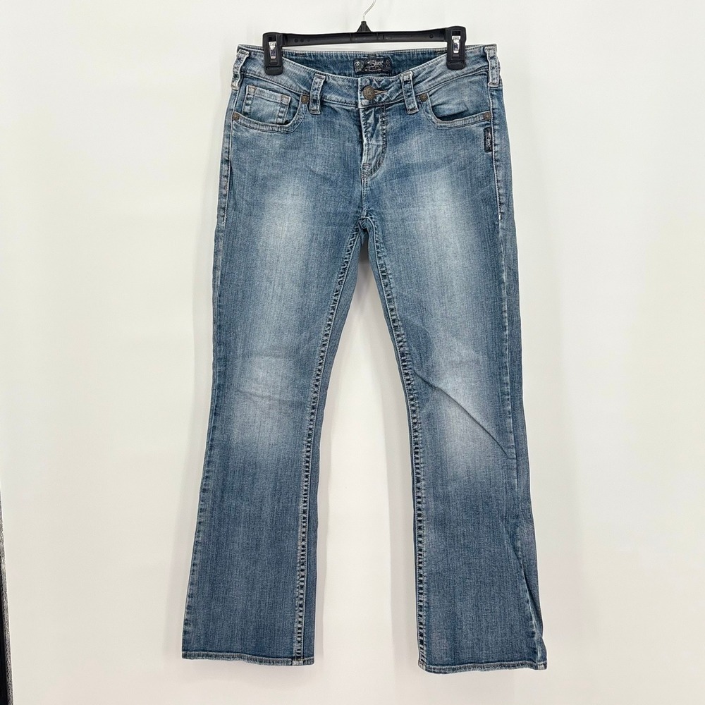 Silver Jeans Co Aiko Bootcut Womens Medium Wash Blue Denim Jeans Y2K Low Rise